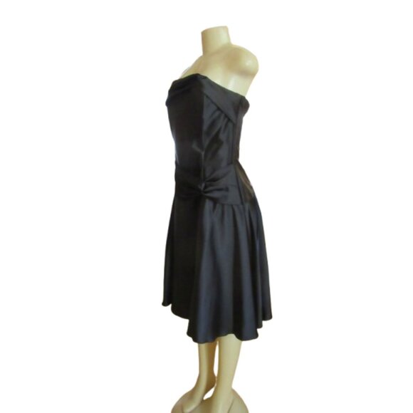 Jessica McClintock Strapless Black Cocktail Dress Size 12 Elegant Polyester & Sp - Picture 3 of 5